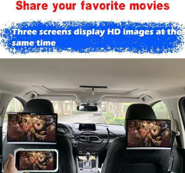 Alt view image 3 of 5 - 13.3 Inch Android 9.0 Car Headrest Monitor Same Screen 4K 1080P Touch Screen WIFI/Bluetooth/USB/SD//FM/Mirror Link/Miracast