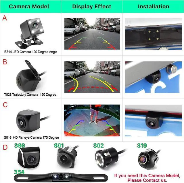 Alt view image 4 of 5 - 5 Inch 800*480 TFT LCD Car Parking Monitor With Rear View Camera, Trajectory Parking Line and Starlight Night Vision Camera