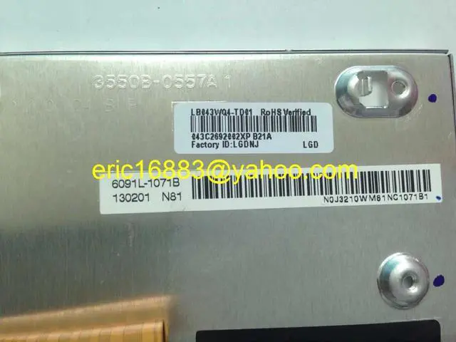 Alt view image 3 of 3 - 4.3inch LCD display LB043WQ4 LB043WQ4(TD)(01) LB043WQ4-TD01 screen panel for Kia Car DVD GPS navigation LCD Monitor