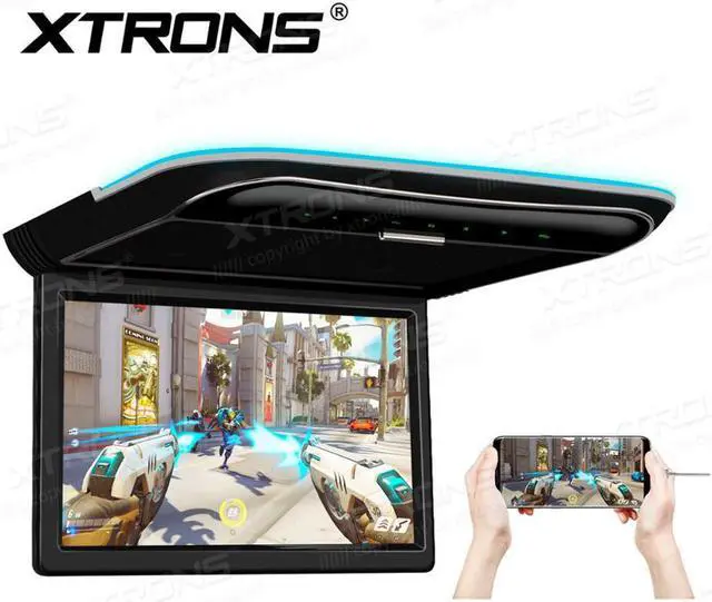 Alt view image 2 of 5 - 11.6" Ultra-Thin Touch Buttons Flip Down Car Monitor Car Roof Monitor Roof Mounted Monitor with 170 Degrees Rotating Angle