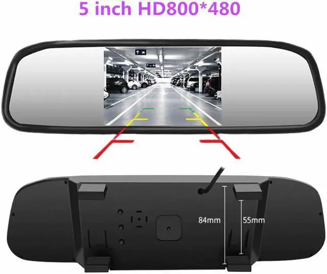 Main image of 5 inch TFT LCD HD800*480 screen Car Monitor Mirror Reversing Parking Monitor with 2 video input, Rearview camera optional