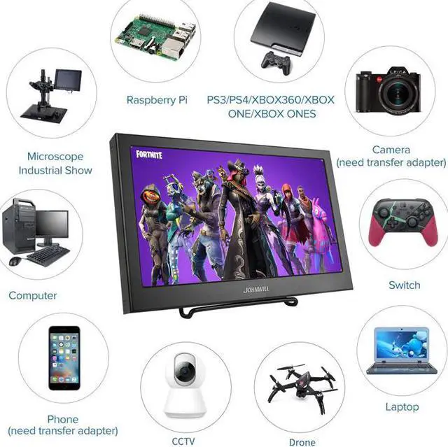 Alt view image 4 of 5 - 11.6 Inch 1920X1080 IPS LCD Portable Display for PS3/PS4/XBOx360 with VGA/ Interface 10.1 Inch Computer Gaming Monitor PC