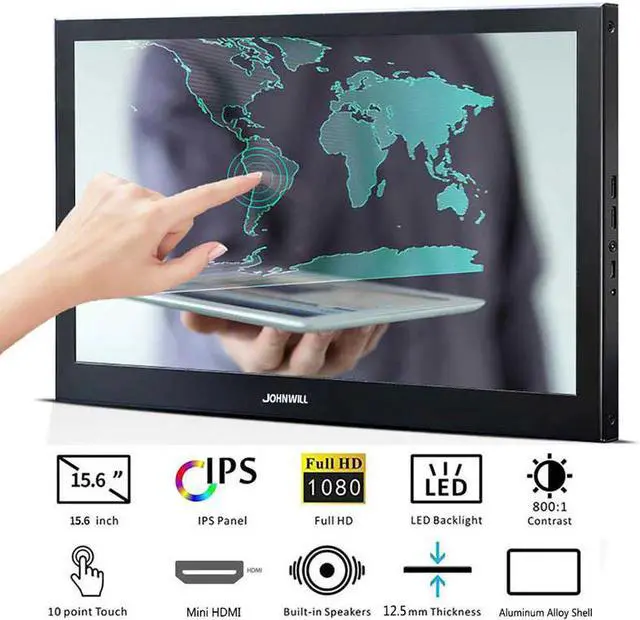 Alt view image 4 of 5 - monitor pc lcd display 15.6 13.3 inch touch screen HD USB for Computer PS4 1080P IPS Gaming Monitor Raspberry Pi