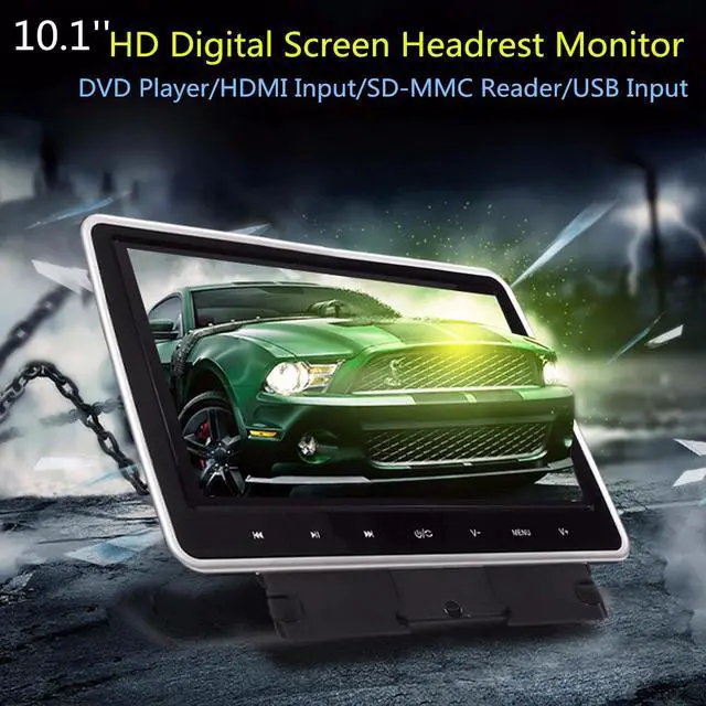 Main image of 10 Inch 1024*600 Car Headrest Monitor DVD Player USB/SD//FM/Game TFT LCD Screen Touchs Button Support Headphone
