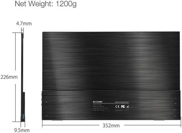 Alt view image 5 of 5 - PCM4 15.6 Inch UHD 4K Type C Portable Computer LCD Monitor Gaming Display Screen for Console Smartphone Tablet Laptop