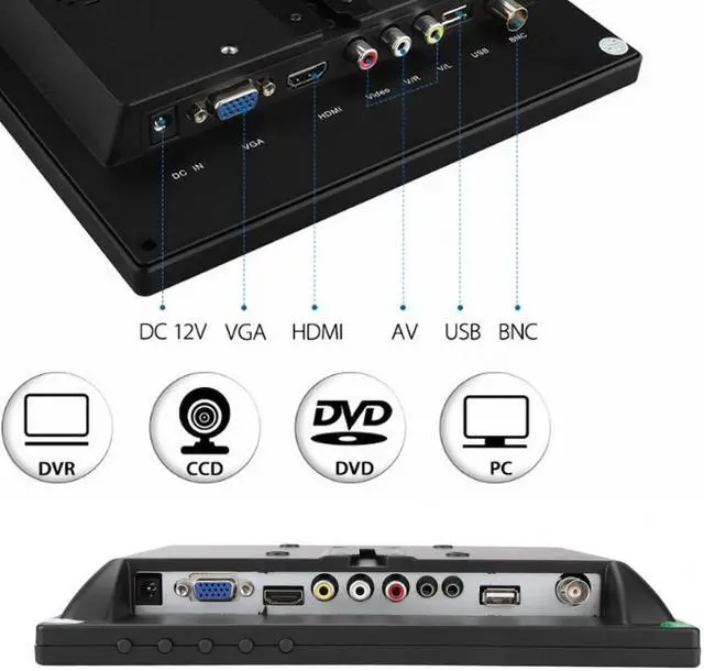 Alt view image 4 of 5 - 9.7 Inch 1024*768 IPS Soft HD LCD PC Computer CCTV Monitor Display /VGA /BNC /AV Input