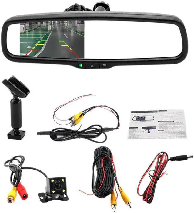 Alt view image 2 of 5 - 4.3inch 800X480 Car Video Player Monitor Interior Rear View Mirror Replacement with Reverse Backup Parking Camera System