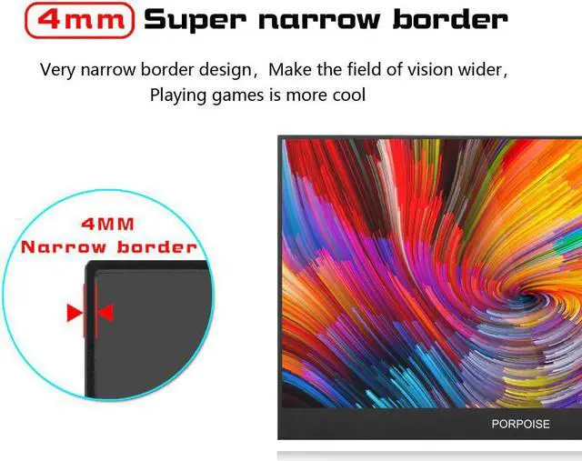 Alt view image 4 of 5 - 17.3 inch portable monitor narrow side computer extension 1080p 120Hz  Cscreen Ps4 Switch Xbox Huawei phone gaming monitor