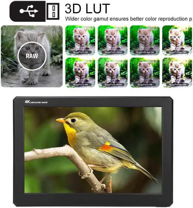 Alt view image 3 of 5 - A8S 8.9Inch IPS Screen 4K Full HD Monitor Camera Monitor for DSLR Cameras Camera Monitor Video Monitor 8.9inch Screen