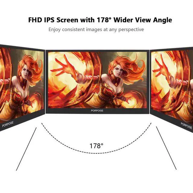 Alt view image 4 of 5 - 17.3 Inch USB-C Portable 1080P IPS LED Monitor for PS3 PS4 Xbox360 Nintend Switch Raspberry Pi Huawei Mac book