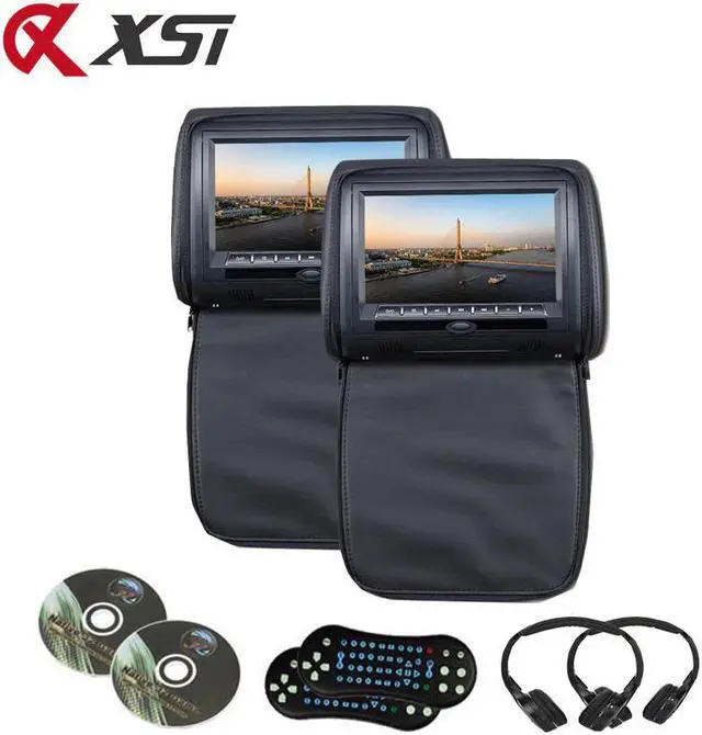 Main image of 2PCS 9 Inch Car Headrest Monitor MP5 DVD Player Digital TFT LCD Screen with USB/SD/IR/FM Transmitter/Speaker/Game