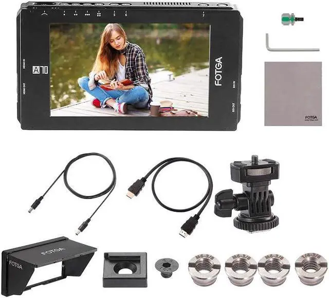 Alt view image 3 of 5 - A70 7 Inch FHD Video On-Camera Field Monitor IPS Sn 4K Input/Output Dual NP-F Battery Plate for A7S II GH5