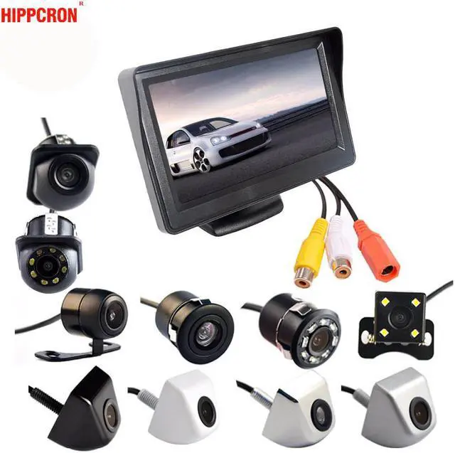 Main image of 2In1 Car Parking System Kit 4.3" TFT LCD Color Monitor HD Display Screen + Rear View Camera Waterproof Backup