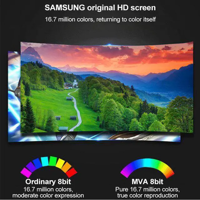 Alt view image 2 of 5 - 32" Computer PC Gaming Curved Monitor 144HZ 1920*1080 16:9 IPS Display Screen DVI-D/ Audio Interface 178° Wide Angle View