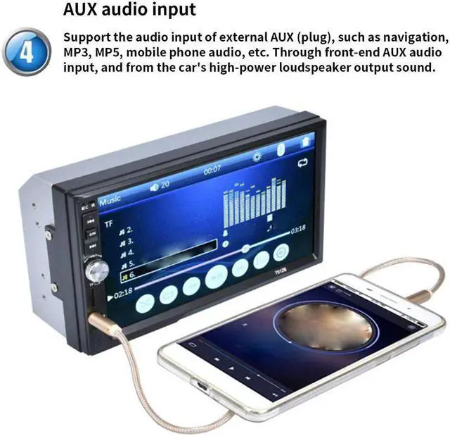 Alt view image 3 of 5 - shipping 2/3 Din MP5 Player 7 Inch LCD Touch Screen Auto FM Radio Video Player Music Audio With USB Support Rear Camera new