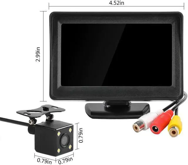 Alt view image 4 of 5 - Rear View Camera Reversing Parking System Kit 4.3 inch TFT LCD Rearview Monitor Waterproof Night Vision Backup Camer