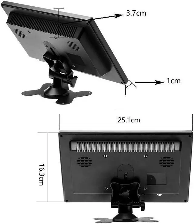Alt view image 3 of 5 - 10.1" Car Headrest Monitor HD Digital TFT LCD Screen DVD Player Slim Design UV Coating VGA AV USB SD Port