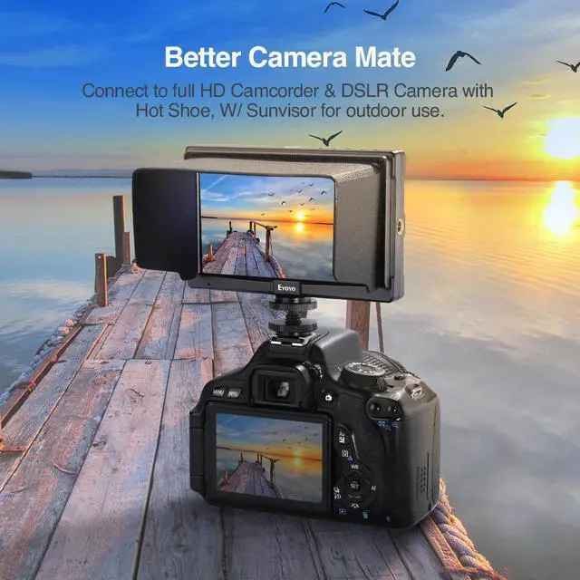 Alt view image 2 of 5 - E5 5" Inch 1920x1080 Mini Field Monitor 4K IPS On-Camera Video monitor DSLR for Canon Nikon Sony DSLR Camera Video