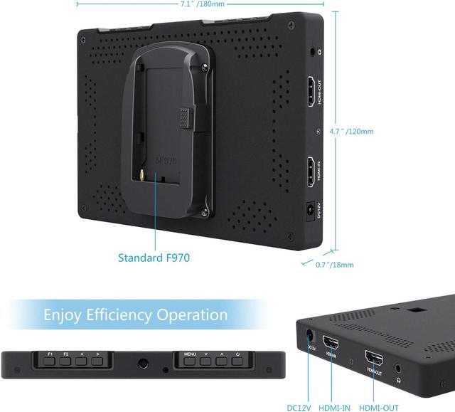 Alt view image 4 of 5 - 7 inch Camera Field DSLR Monitor Small Full HD 4K 1920x1200 IPS Video for Sony Nikon Canon
