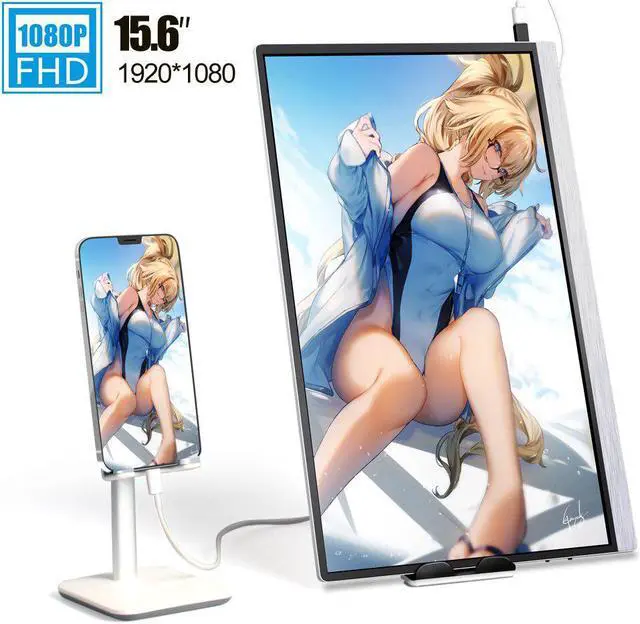 Main image of 15.6 inch 1080p portable monitor with 6000ma battery 1920X1080 Display type usb-c mihd for iPHONE Huawei Tiktok Live broadcast