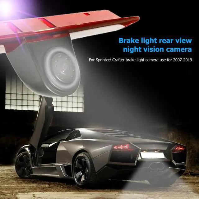 Alt view image 3 of 5 - Camera IR Night Vision Parking Camera LED 3rd Stop Brake Light IP68 Waterproof for Sprinter Crafter