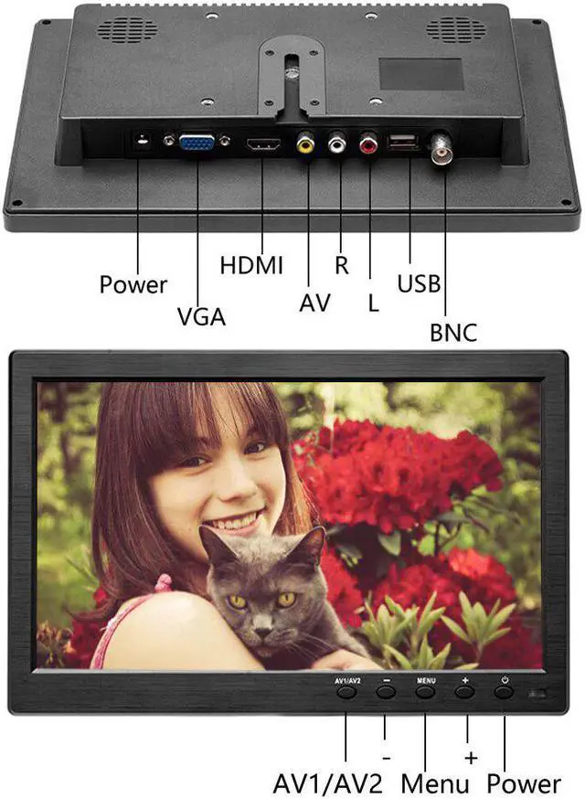 Alt view image 4 of 5 - 10.1" Car Headrest Monitor HD Digital TFT LCD Screen DVD Player Slim Design UV Coating VGA AV USB SD Port