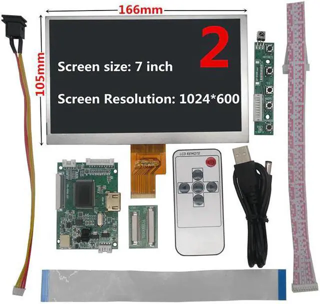 Alt view image 2 of 5 - 7 inch 1024*600 EJ070NA-01J  Screen LCD Display Driver Board Monitor for Raspberry Pi B + 2 3 Banana/Orange Mini computer