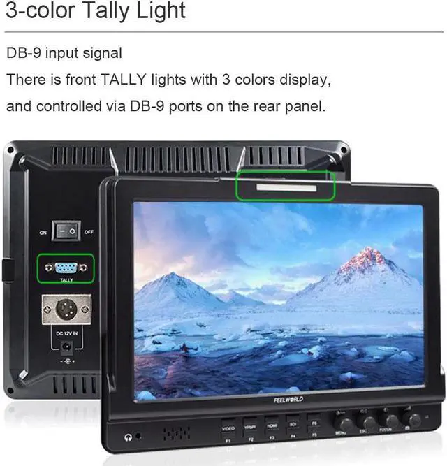 Alt view image 4 of 5 - FW1018V1 10.1 inch Camera Field Monitor 4K Full HD 1920x1200 IPS Display YPbPr Video Audio Input for DSLR Cameras