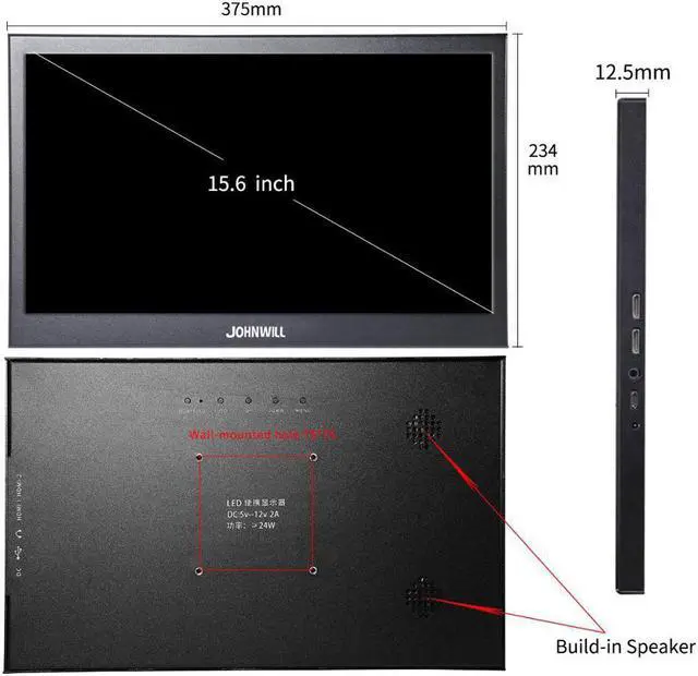Alt view image 5 of 5 - 15.6" Inch 1920x1080 IPS Thin Portable Gaming Monitor 10 Multi -Touch Screen  LCD Display for Raspberry PS4 Playstation4