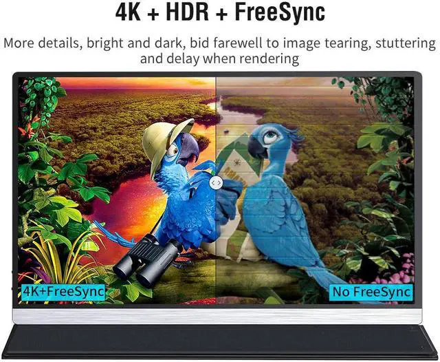 Alt view image 3 of 5 - 15.6 inch 4K portable monitor HDR Freesync IPS screen Ultrathin display witn type c minihd for  Xbox Ps4 Switch NS Huawei iPHONE
