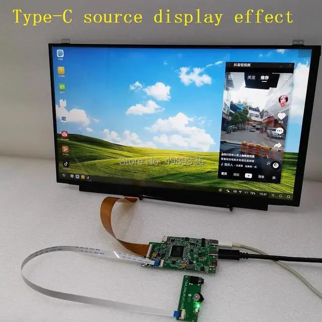 Alt view image 3 of 5 - 15.6-inch touch monitor One-line communication Module kit Type-C supports one-line communication for Android phones