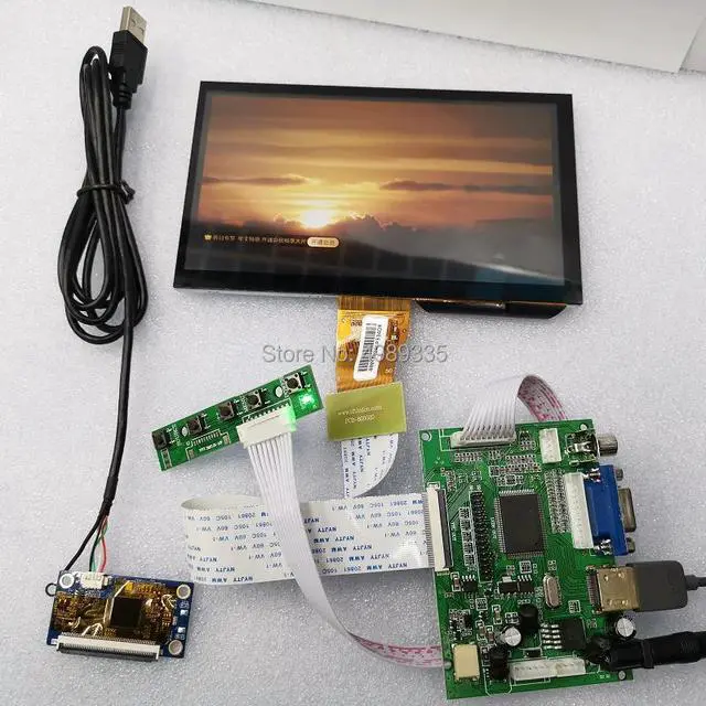 Main image of disp7 inch touch display module suite 1024X600 supports Linux/android /win7810 plug and play hd display DIY accessories