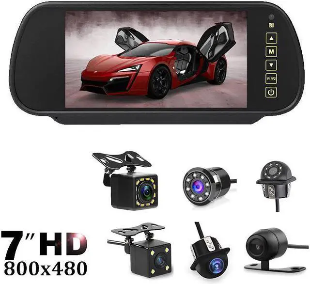 Main image of 7 Inch TFT LCD Touch Screen Bluetooth Car MP5 Player FM Transmitter Reversing Backup Camera Car Rear View Parking Mirror Monitor