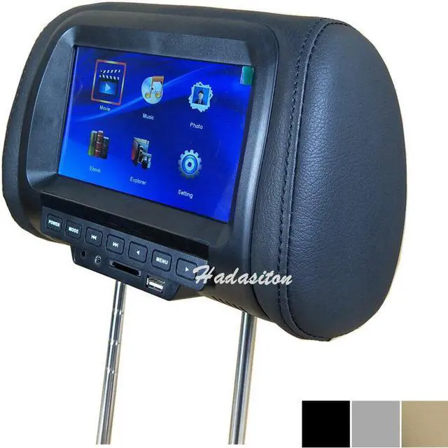 Main image of 7" Car headrest monitor Pillow MP4/MP5 player support AV/USB/SD/FM/Speaker/Headphone