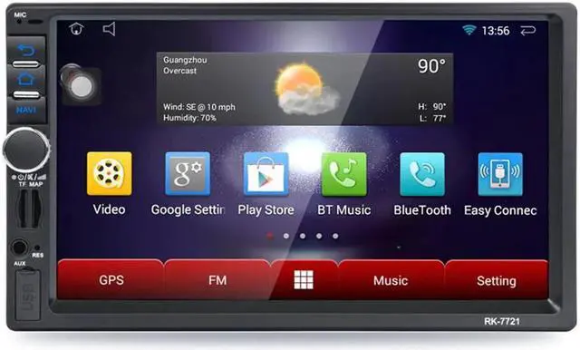 Alt view image 2 of 5 - For Android 4.4.4 7" 1024*600 HD Universal Car Radio Quad Core Head Unit Car GPS Navigation RK-7721