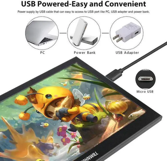 Alt view image 4 of 5 - 13.3 inch touch Portable monitor for computer 1080P monitor IPS 2K gaming monitor for Raspberry Pi PS4 Xbox360 switch