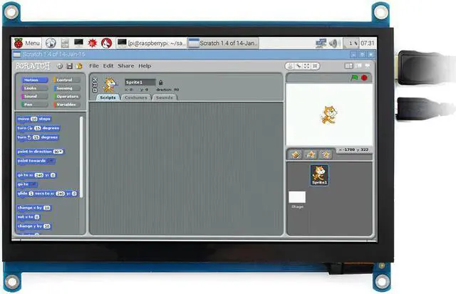 Main image of 7 inch  LCD (H) Computer Monitor 1024*600 IPS Capacitive Touch Screen Supports Raspberry Pi Jetson Nano Win10  etc