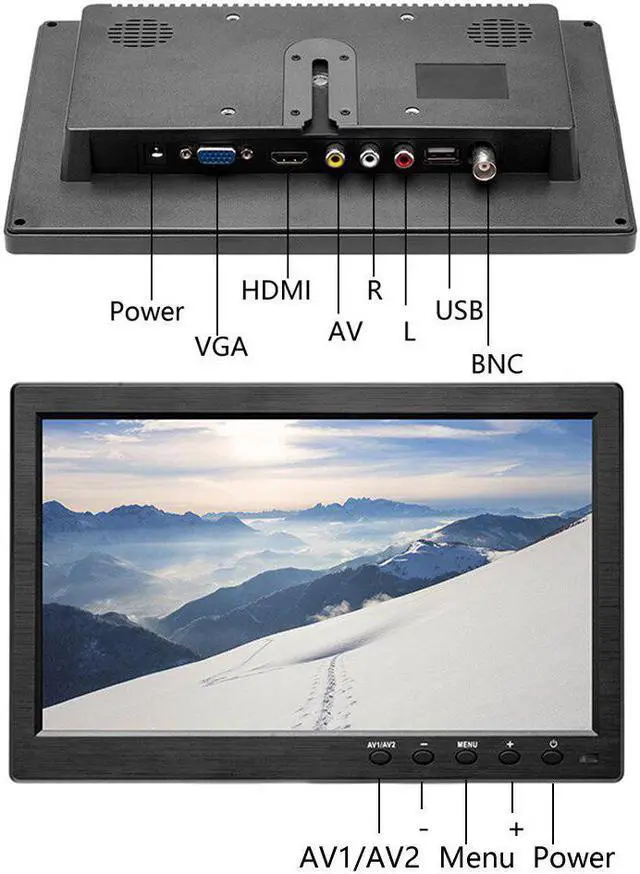Alt view image 5 of 5 - 10.1 Monitor for TV & Computer Display TFT LCD Color Screen for Car Backup Camera & Home Security System car Monitor