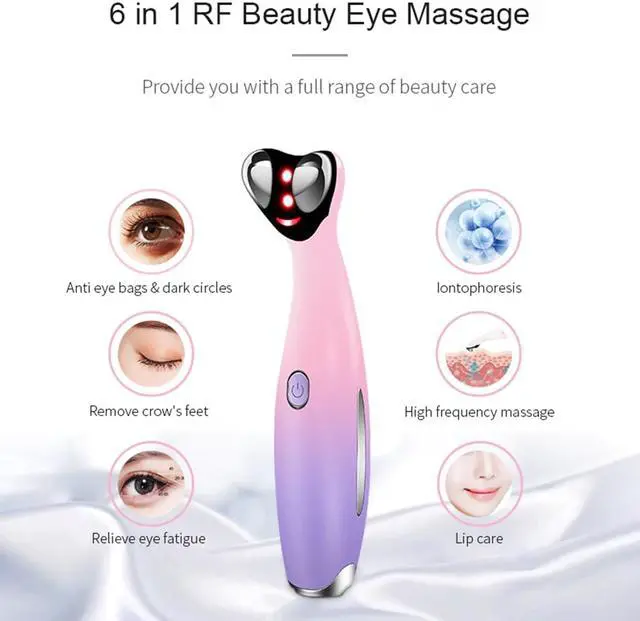 Alt view image 3 of 5 - 6 In 1 RF Eye Beauty Electric Eye Massager Dark Circle Facial Vibration Thin  Radiofrequency Eye Beauty Anti Eye Bag Wrinkle