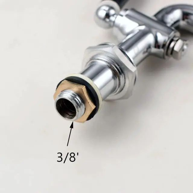 Alt view image 3 of 6 - 3/8' Brass Chrome Long Electric Teapot Faucet Hot Water Bottle Faucet Open Bucket Water Spout Bibcock