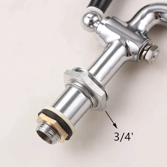 Alt view image 4 of 6 - 3/8' Brass Chrome Long Electric Teapot Faucet Hot Water Bottle Faucet Open Bucket Water Spout Bibcock