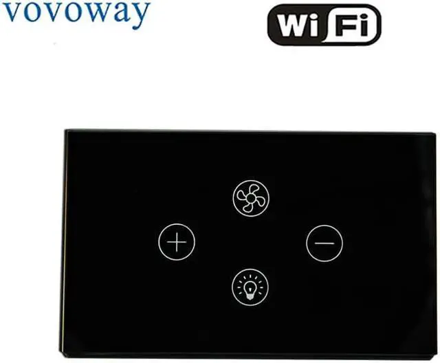 Main image of fan light switch WIFI network connection compatible with Alexa and Google Assistant voice control US standard switch