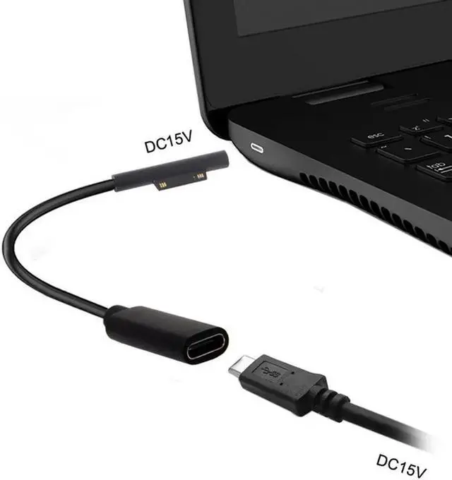Alt view image 2 of 5 - Supply Adapter For Microsoft Surface Pro 6 5 4 3 Go Book USB Type C FM Charging Cable PD Charger Connector DC Plug 15V 3A