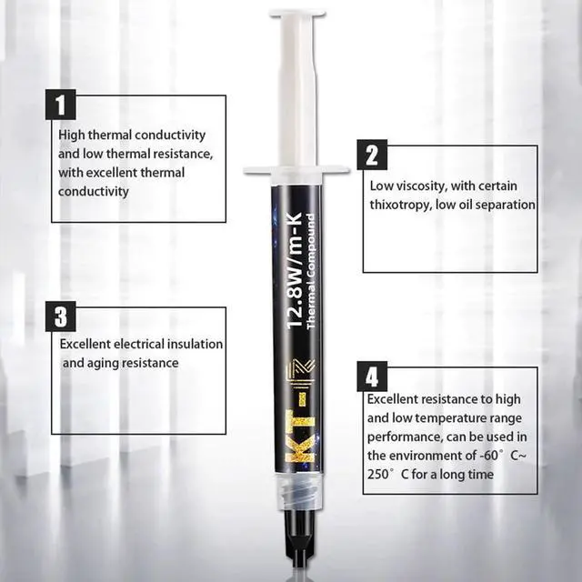 Alt view image 4 of 5 - KT-R Thermal Paste 12.8W High Thermal Conductivity Silicone Grease CPU Thermal Paste Computer Ie Chip Thermal Paste