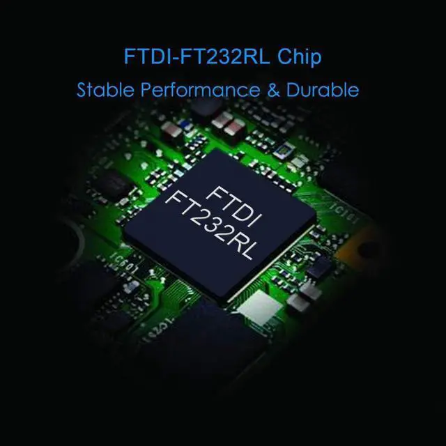 Alt view image 2 of 5 - USB to RS232 Adapter (FTDI Chipset), USB 2.0 to RS-232 Male DB9 Serial Converter Cable, 3.3FT/6.6FT/10FT