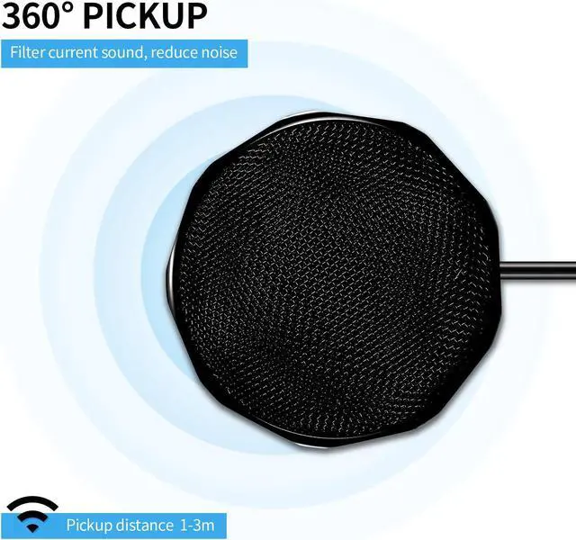 Alt view image 4 of 5 - Mic 360° Sound Pickup USB Condenser Microphone Omnidirectional Desktop for Conference Voice Chat Remote Education