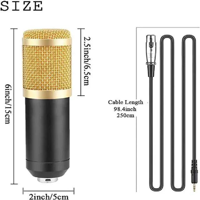 Alt view image 2 of 5 - 800 Studio Condenser Microphone Kit Vocal Recording KTV Karaoke Microfone with Sound Card and Stand for PC Computer