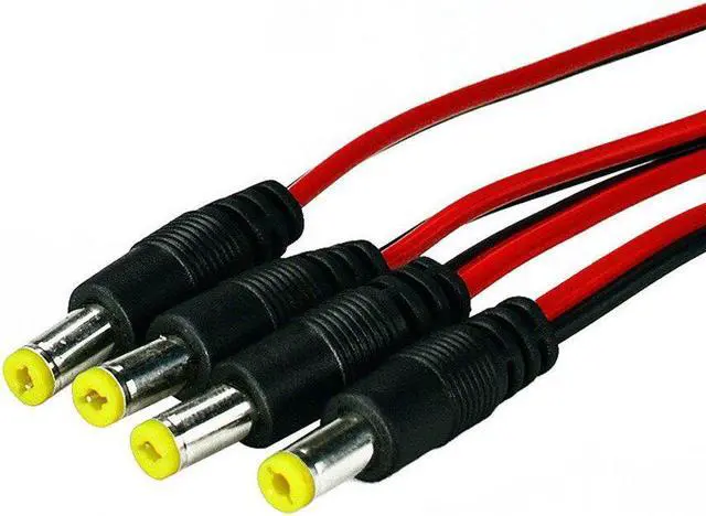 Alt view image 3 of 4 - 10pcs 12V DC Power Pigtail Male Cable For TV Security Power Female+Male Plug Connector Cable For LED Lighting 5.5 X 2.1mm
