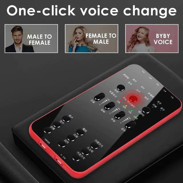 Alt view image 4 of 5 - Sound Card Audio External USB Headset Microphone  Broadcast Sound Card for Mobile Phone Computer PC