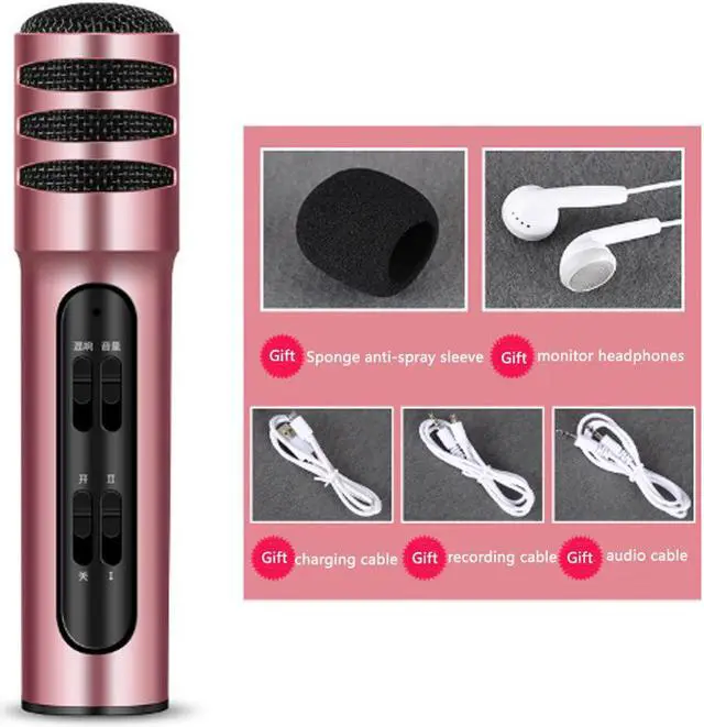 Alt view image 3 of 5 - Microphone Phone K Song Condenser Microphone Universal K-Live Portable Smart Microphone with sound card English version